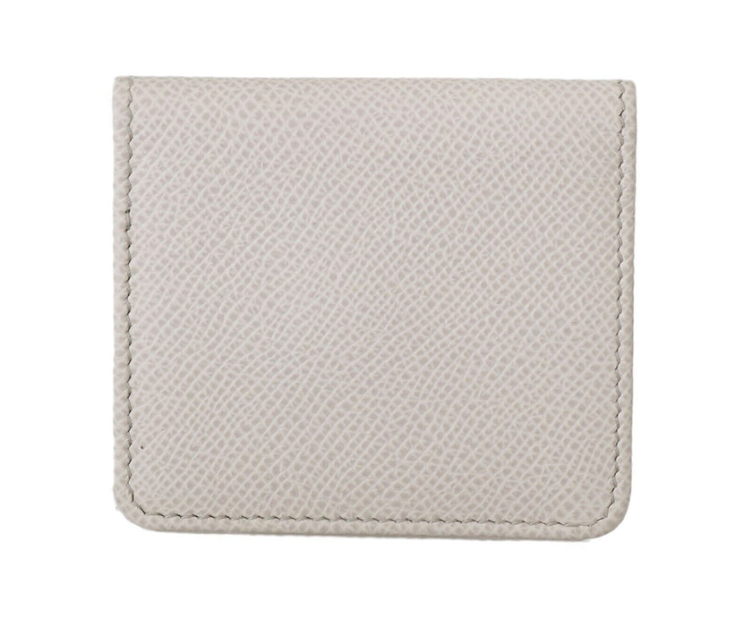 Dolce & Gabbana Chic White Leather Condom Case Wallet