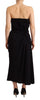 Dolce & Gabbana Elegant Strapless Silk Midi Dress