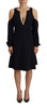 Twinset Chic Black Open Shoulder A-Line Dress