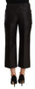 Dolce & Gabbana Chic Silk Cropped Trousers in Timeless Black