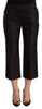 Dolce & Gabbana Chic Silk Cropped Trousers in Timeless Black