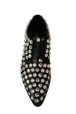 Dolce & Gabbana Crystal-Embellished Leather Formal Flats