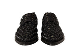 Dolce & Gabbana Elegant Gros Grain Lace-Up Jeweled Flats