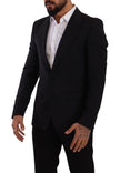 Dolce & Gabbana Elegant Black Martini Slim Fit Blazer and Vest