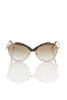 Frankie Morello Beige Metallic Women Sunglass