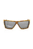 Frankie Morello Brown Acetate Women Sunglass