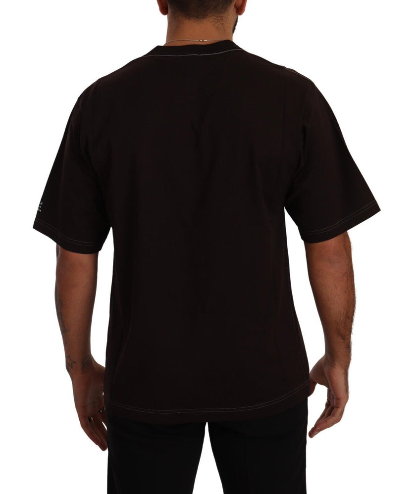 Dolce & Gabbana Elegant Burgundy L'Amore Crew Neck Tee