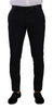 Dolce & Gabbana Elegant Black Patterned Wool-Silk Suit