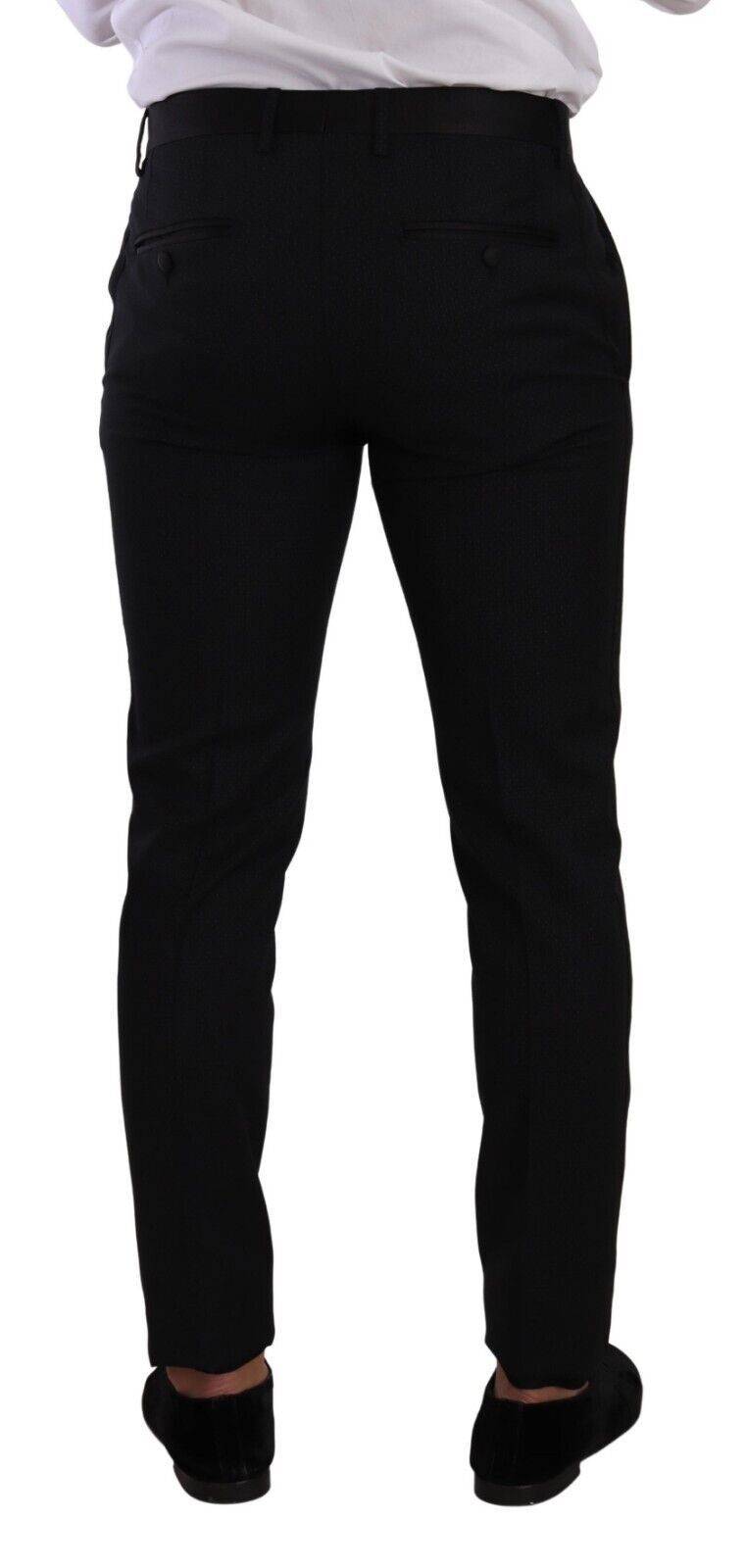 Dolce & Gabbana Elegant Black Patterned Wool-Silk Suit