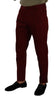 Dolce & Gabbana Elegant Dark Red Dress Chinos for Men
