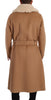 Dolce & Gabbana Opulent Beige Shearling-Collar Overcoat