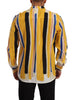 Dolce & Gabbana Elegant Yellow Striped Henley Shirt