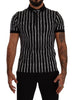 Dolce & Gabbana Elegant Striped Polo T-Shirt in Black