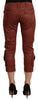 Just Cavalli Elegant Cropped Mid Waist Cotton Pants