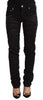 Just Cavalli Elegant Black Slim Fit Embellished Jeans