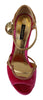 Dolce & Gabbana Ethereal Pink Velvet Crystal Sandals