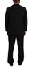 Domenico Tagliente Elegant Two-Piece Black Suit Ensemble
