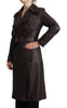 Dolce & Gabbana Elegant Double-Breasted Lambskin Leather Coat