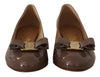 Salvatore Ferragamo Elegant Caraway Brown Pumps with Vara Bow