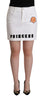 Dolce & Gabbana Chic Embellished White Denim Mini Skirt