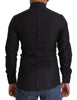 Dolce & Gabbana Elegant Black Cotton Gold Dress Shirt