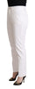 Dolce & Gabbana Chic White Tapered Denim Jeans with Logo Patch