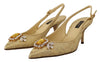 Dolce & Gabbana Gleaming Gold Crystal Slingback Heels