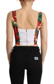 Dolce & Gabbana Elegant Red Cropped Top with Geranium Print