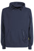 Yes Zee Blue Cotton Blend Hooded Sweatshirt with Front Pocket