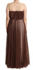 Dolce & Gabbana Elegant Metallic Bronze Long Gown