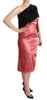 Dolce & Gabbana Elegant Pink Maxi Dress with Black Tassel Accent