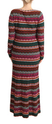 Missoni Multicolor Striped Long Sleeve Sheath Dress