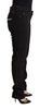 Just Cavalli Sleek Mid-Waist Slim Fit Black Jeans