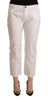 L'Autre Chose Chic White Mid Waist Skinny Cropped Jeans