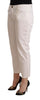 L'Autre Chose Chic White Mid Waist Skinny Cropped Jeans