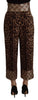 Dolce & Gabbana High Waist Cropped Leopard Jacquard Pants