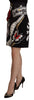 Dolce & Gabbana High-Waist A-Line Embellished Black Skirt