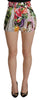 Dolce & Gabbana Multicolor Majolica Floral High-Waist Shorts