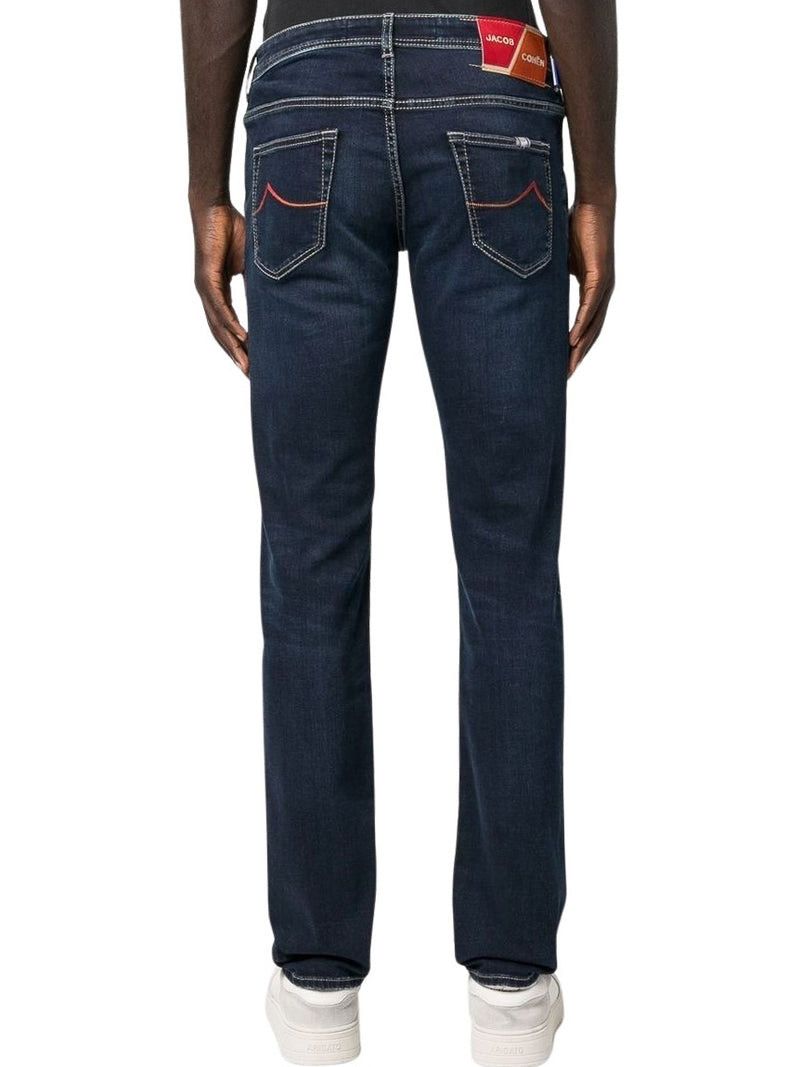 Jacob Cohen Elegant Blue Denim with Suede Accent