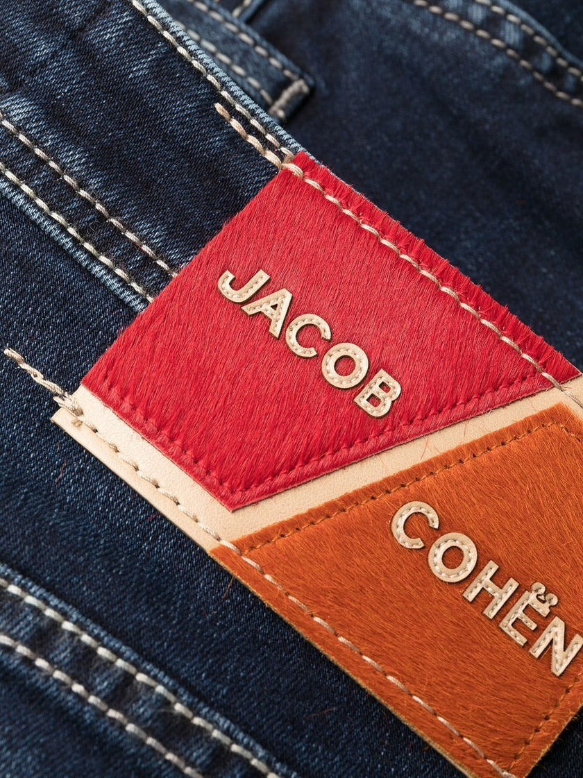 Jacob Cohen Elegant Blue Denim with Suede Accent