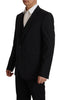 Dolce & Gabbana Elegant Black Martini Blazer and Vest Ensemble