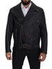 Dolce & Gabbana Elegant Black Leather Biker Jacket