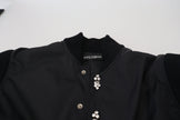 Dolce & Gabbana Elegant Black Crystal-Embellished Bomber Jacket