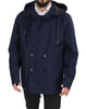 Dolce & Gabbana Elegant Double-Breasted Blue Parka Jacket