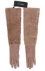 Dolce & Gabbana Elegant Beige Suede Elbow-Length Gloves