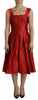 Dolce & Gabbana Radiant Red Silk A-Line Midi Dress