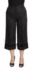Dolce & Gabbana Elegant Black Brocade Cropped Pants