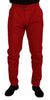 Dolce & Gabbana Elegant Slim Fit Crimson Chinos