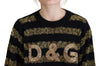 Dolce & Gabbana Elegant Black and Gold Crystal Sweater