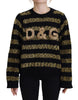 Dolce & Gabbana Elegant Black and Gold Crystal Sweater